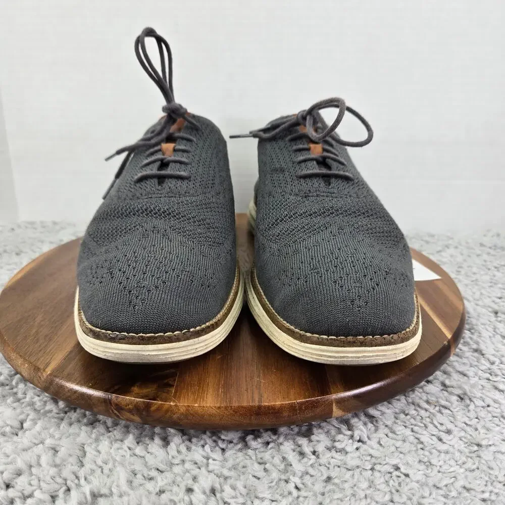 Cole Haan Mens 12M Origianl Grand Gray Stitchlite Wingtip Business Casual Oxford